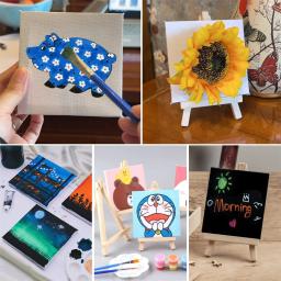 Mini Canvas Art Boards, 10x10cm, Telas de arte, Pintura a óleo acrílica e Decoração, Mini Moldura pintura a óleo - Image 5