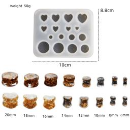 Multi Especificação Molde De Silicone, Conta-gotas De Cristal DIY, Ampliador De Orelha, Coração Redondo, Coração De Pêssego, Orelha - Image 2