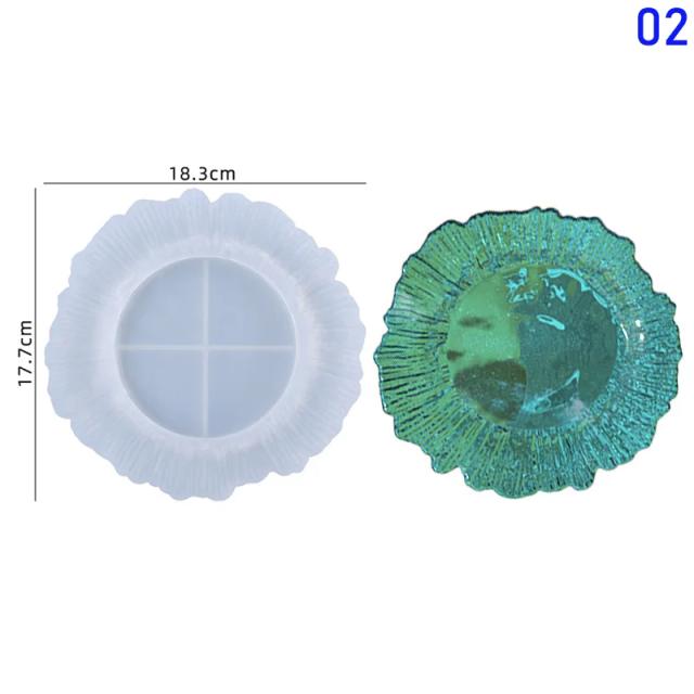 Molde de Silicone Irregular para Prato e Bandeja, Fundição de Gesso e Cimento, Ideal para Artesanato DIY e Armazenamento de Alimentos na Cozinha
