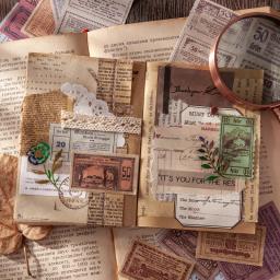 20 pcs/pacote branco papel kraft vintage bilhete scrapbooking junk journaling criativo papelaria dupla face material papel - Image 4