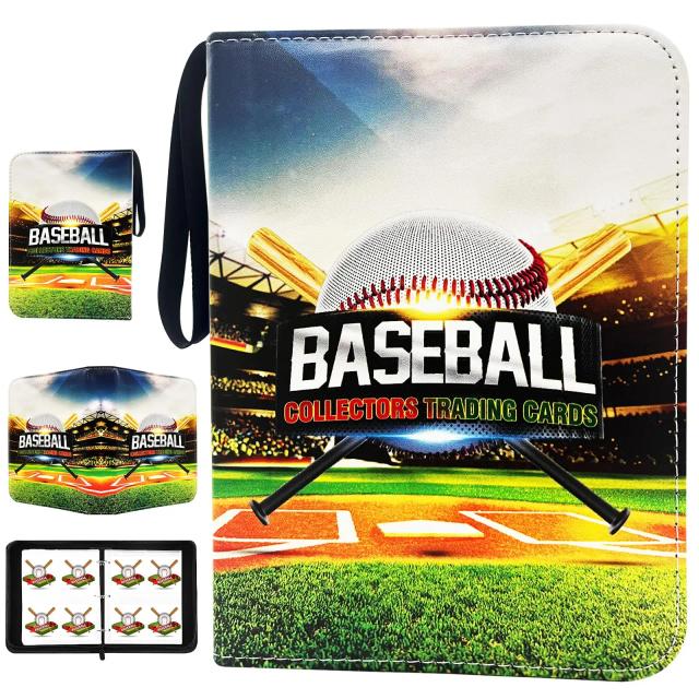 Organizador de Cartões de Esportes: Álbum de 4 Bolsos com Capacidade para 400 Cartões Dupla Face
