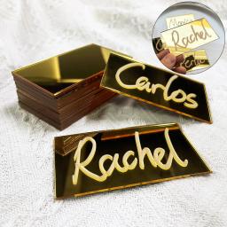 10/20/50 pçs cartão de lugar de mesa acrílico dourado para festa de casamento cartões de assento sinal nomes de convidados tag convite festa decoração diy - Image 1