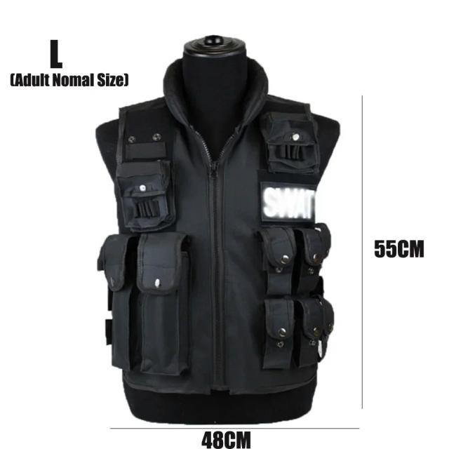 Colete Tático Multi-Pockets para Caça e Aventura ao Ar Livre, Ideal para Jogos CS, Paintball e Segurança SWAT