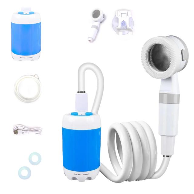 Chuveiro Portátil ao Ar Livre com Mangueira e Cabeça de Chuveiro - Ideal para Acampamentos, Caminhadas, Viagens, Jardinagem e Rega de Plantas