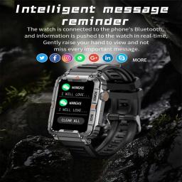 Relógio inteligente militar robusto para homens, Android IOS, relógios de negócios, IP68 impermeável, 1.85 ", AI Voice, Bluetooth Call, GPS Smartwatch - Image 4