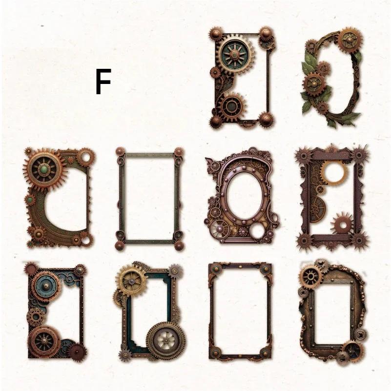 Moldura oca Material Papel, série etária mecânica para Handbook, colagem decorativa, arte artesanal artesanato, DIY Scrapbooking, 10pcs - Image 1