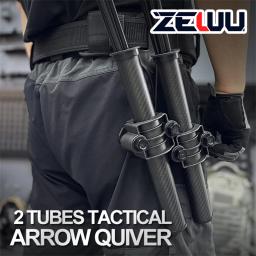 ZEWU-Tactical Seta Aljava, Suporte De Fibra De Carbono, Cinto Portátil, Correia, Caça, Tiro Com Arco Acessórios, 2 Tubos - Image 1