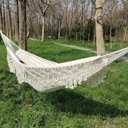 Rede de lona para uso ao ar livre, cama pendurada, cama de solteiro e casal, rendas, jardim, varanda - Image 1