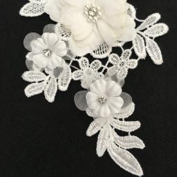 3D tridimensional flor decoração, pérola strass bordado, DIY vestuário artesanato suprimentos, preto e branco acessórios - Image 5