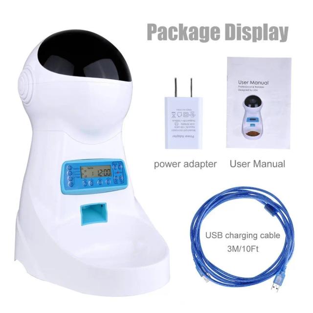 Alimentador Automático Iseebiz 3L: Dispense Ração Inteligente com Temporizador e Gravação de Voz para Gatos e Cães