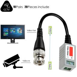 20 peças ahd/cvi/tvi torcido bnc cctv vídeo balun transceptores passivos utp balun bnc cat5 cctv utp vídeo balun até 3000 pés de alcance - Image 5