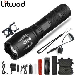 Lanterna led ultra brilhante à prova waterproof, zoo/ l/ v6, com zoom, 5 modos, actiacti, para caça, bateria 18650 - Image 1