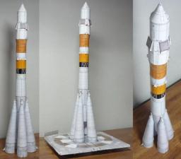 Foguete Soyuz Transportador Russo Com Lançador, Modelo de Papel 3D, Brinquedo Artesanal DIY, 60cm, 1/80 - Image 3