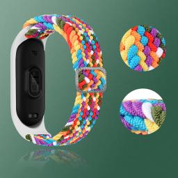 Elástico Ajustável Nylon Trançado Pulseira, Pulseira para Xiaomi Mi Banda 3, 4, 5, 6, 7 Strap, Miband 5 - Image 2