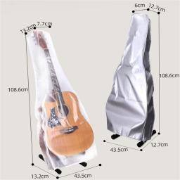 Capa de guitarra portátil fosco, Dustproof, impermeável, transparente, protetor solar, saco, folk, elétrico, acessórios instrumento - Image 2