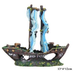 Ornamento de resina de aquário, design atrativo, seguro para peixes e plantas, acessório de aquário, navio - Image 5