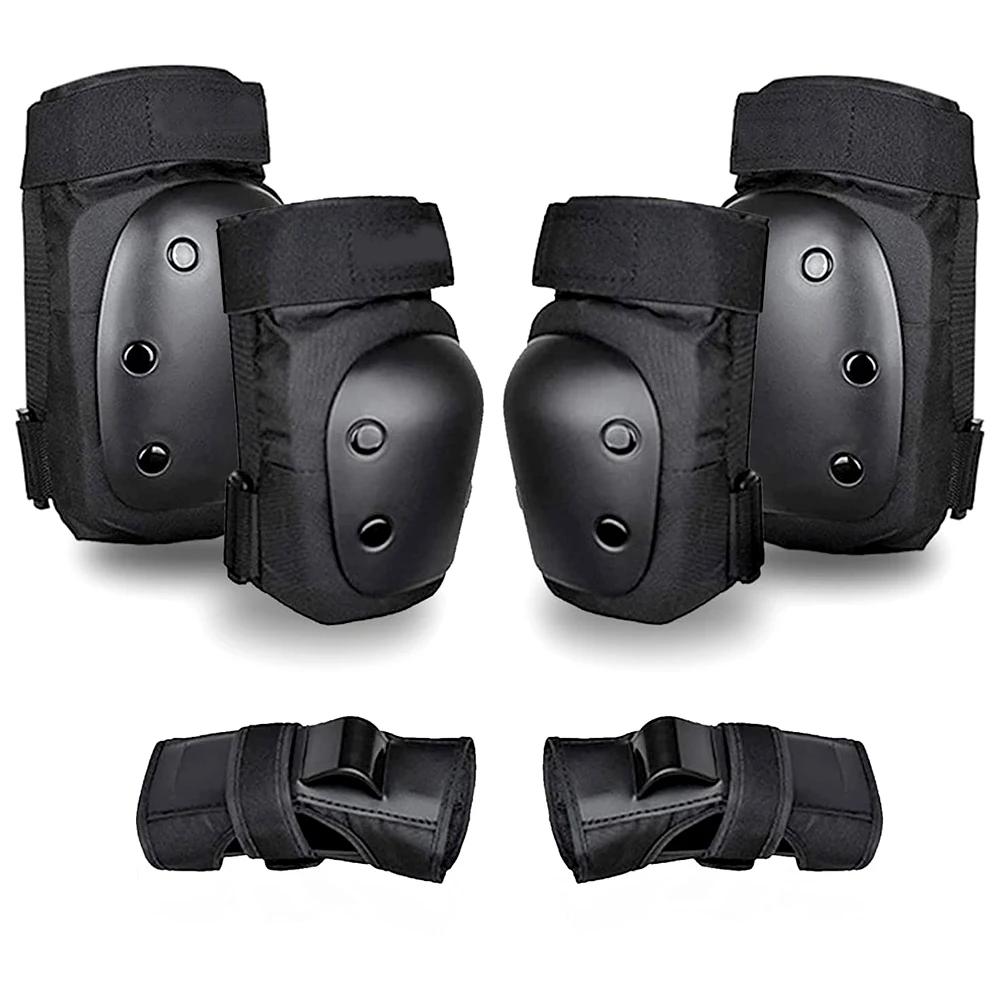 Almofadas de joelho e cotovelo para adultos e crianças, equipamento de proteção para patinação de patins, protetor de pulso, skate 6 em 1 - Image 1