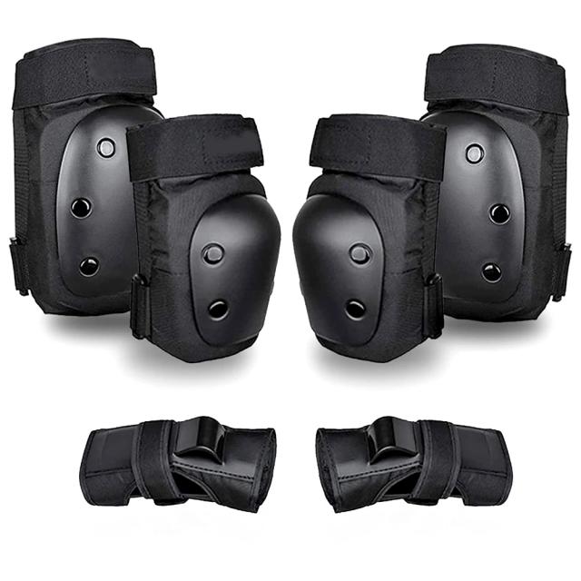 Conjunto 6 em 1 de Almofadas de Joelho e Cotovelo para Adultos e Crianças - Proteção Completa para Patinação e Skate