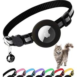 Atuban-Airtag Cat Collar, Breakaway, reflexivo gatinho Collar, Apple Air Tag Holder e Bell para menina e menino, 0,4 polegadas - Image 1
