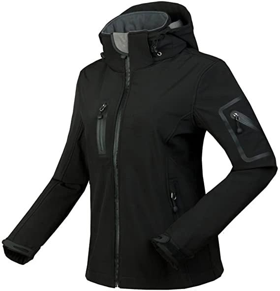 TRVLWEGO-Casaco térmico à prova de vento com capuz para mulheres, jaqueta Softshell, viagens, esportes ao ar livre, casaco Trekking, caminhadas, corrida, camping - Image 1