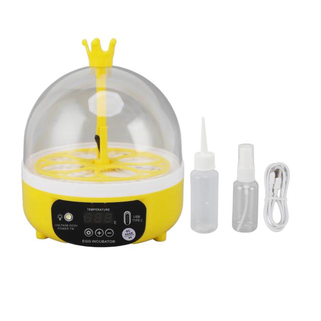 Incubadora de Ovos Portátil Automática ABS: Máxima Capacidade para 4 Ovos com Controle Silencioso de Temperatura e Umidade para Uso Doméstico