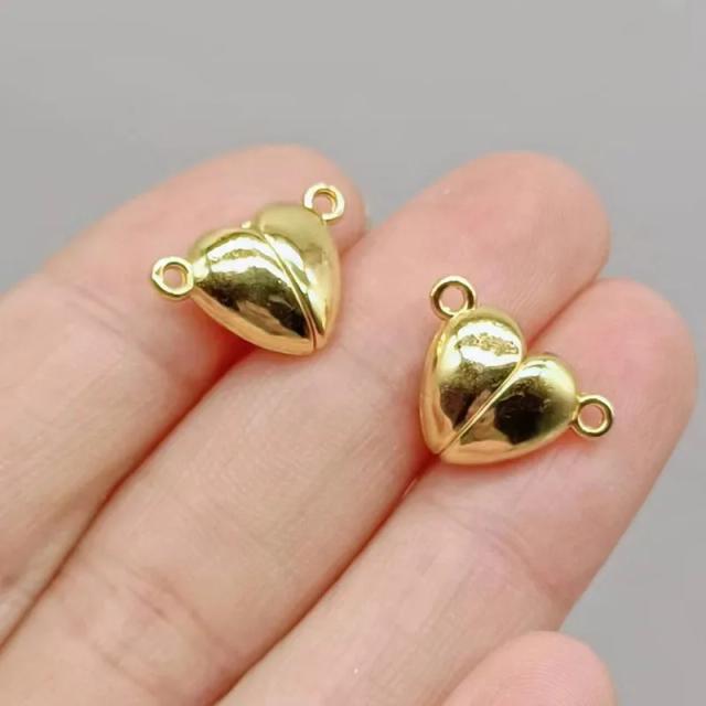 Fechos Magnéticos para Jóias DIY: Conectores em Forma de Coração e Bola, 16 Peças para Pulseiras, Colares e Acessórios Casuais