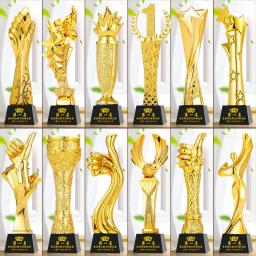 Troféu De Resina Banhado A Ouro, Cristal Inferior, Criatividade Personalizada, Enviar Amigos Prêmios, Lembrança De Dança, Competição, Decoração De Casa, 1Pc - Image 3