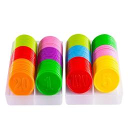 Plastic Coin Card Set, Aprendendo Moeda, Multi Valor, Student Point, Gaming Tokens, Exchange Learning Rewards, Card Game, 80Pcs - Image 3