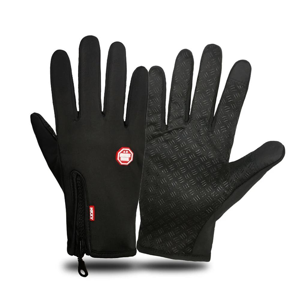 Luvas esportivas de lã para motocicleta para homens e mulheres, tela sensível ao toque, quente, impermeável, à prova de vento, antiderrapante, ciclismo, outono, inverno - Image 1