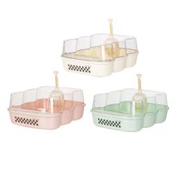 Caixa semi fechada com lado alto, anti salpicos, suprimentos para animais de estimação, fácil de limpar, gato, coelho, gatinho, pequeno - Image 1