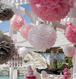 Pom Poms Flower Tissue Paper Balls, Decoração para Casa, Fontes de Festa Festiva, Favores Do Casamento, Pompon, 10 cm, 15 cm, 20 cm, 25 cm, 30cm - Image 6