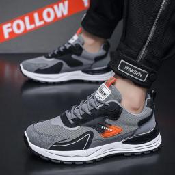 Tênis de plataforma antiderrapante respirável masculino, tênis esportivo masculino, tênis de corrida, malha versátil, marca de moda - Image 4