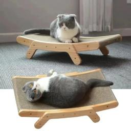 Placa de arranhão de madeira para gato, Resistente ao desgaste, Resistente a arranhões, Móveis para gatos, Treinamento, Brinquedos de garra de moagem - Image 6