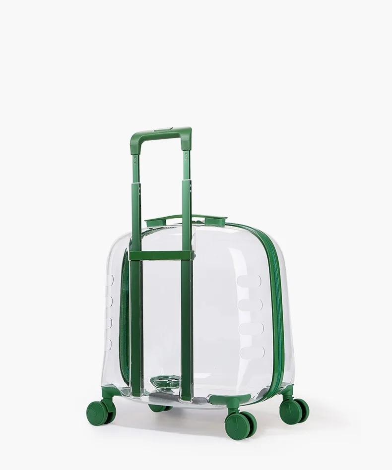 Caixa transparente portátil da caixa do trole do animal de estimação de elfwalk com roda silenciosa para gatos e cães - Image 1