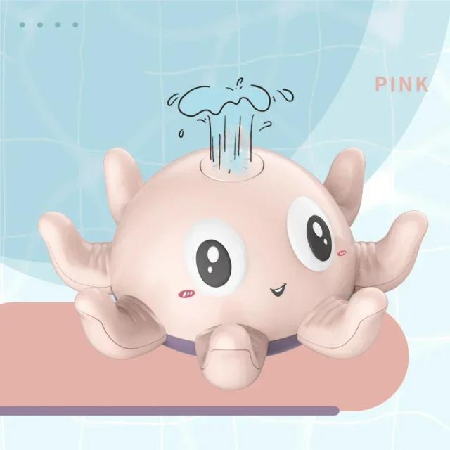Baleia Elétrica Spray de Água com Luz e Música - Brinquedo de Banho Infantil