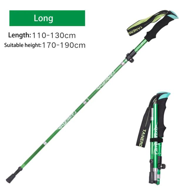 Bastões Dobráveis para Caminhada com Alça EVA - Trekking Poles 4 Seções para Aventura ao Ar Livre