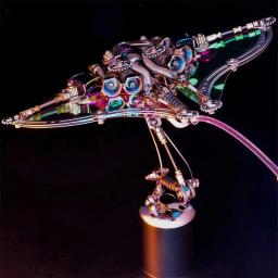 Kits de construção 3D Devil Fish para adultos e crianças, quebra-cabeças modelo metálico, Steampunk, Manta Ray mecânico, DIY Assemble Toy - Image 5