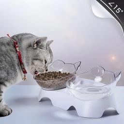 Pet automática tigela comida e bebedouro, levantado pé prato, Splice alimentador, tudo-em-um, cão e gato - Image 1