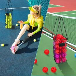 Cesta De Armazenamento De Bola De Tênis, Pickle Ball Picking Basket com Alça, Selecionador De Bola De Tênis, Aço Inoxidável Durável - Image 3