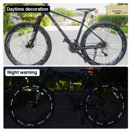 Adesivo reflexivo arco-íris para rodas de bicicleta, Laser Night Glow adesivo para carro, Motocicleta, Segurança noturna, Adesivos de aviso à prova d'água - Image 5