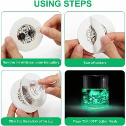 Luminous LED Flash Coaster Garrafa Adesivos, copo de vinho Mats Lâmpada, Ktv Bar, festa de casamento, Cocktail Drink Copos, vaso Decoração Luz, 5 pcs, 50pcs - Image 6