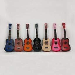 Guitarra Acústica Basswood com Cordas Pick, Mini Ukulele Acessórios, Presentes de Instrumento Musical, 6 Cordas, 25" - Image 4