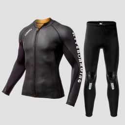 Homens 2/3mm Mergulho Wetsuit Jaquetas Calças Manga Longa Terno De Mergulho Scuba Jump Surf Snorkeling Wetsuits - Image 1