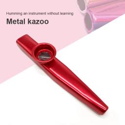 Lightweight Metal Kazoo Flauta para iniciantes, portáteis, amantes da música, instrumento de sopro, design simples, Kazoos, 1-10pcs - Image 2