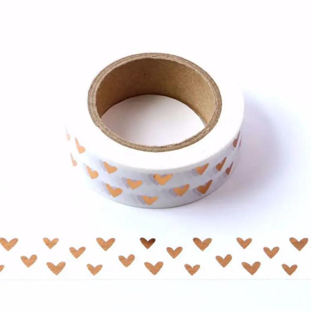 Conjunto de Fitas Washi Adesivas para Scrapbooking - Papel Japonês Colorido com Motivos de Corações para Decoração Romântica 10m