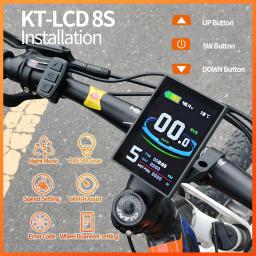 Display Colorido para Bicicleta Elétrica, Kit de Conversão, Acessórios E-Bike, KT-LCD8S, LCD 8, 24V, 36V, 48V - Image 6