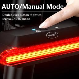 Inteligente Brake Sensing Bicicleta Luz Traseira, Luz Traseira Da Bicicleta, Impermeável LED, Carregamento Luz Traseira, Ciclismo Acessórios, IPX6 - Image 3