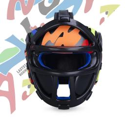 PU Sanda Boxe Capacete para Crianças, Proteção Espessada, Adulto Taekwondo Headguard Set, Artes Marciais Headguard - Image 3
