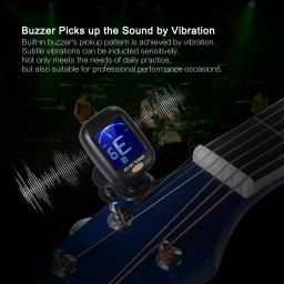Afinador de guitarra digital dobrável, alta sensibilidade, display lcd para guitarra acústica, baixo, ukulele, peças de guitarra - Image 4