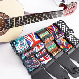 Correia ajustável de impressão colorida para guitarra elétrica, baixo, acústico, alça de ombro, cabeça de couro, peças de guitarra, acessórios - Image 3